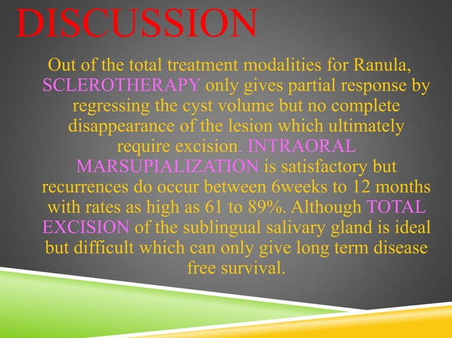 Excision of a plunging ranula | PPTX | Ear, Nose and Throat Conditions ...