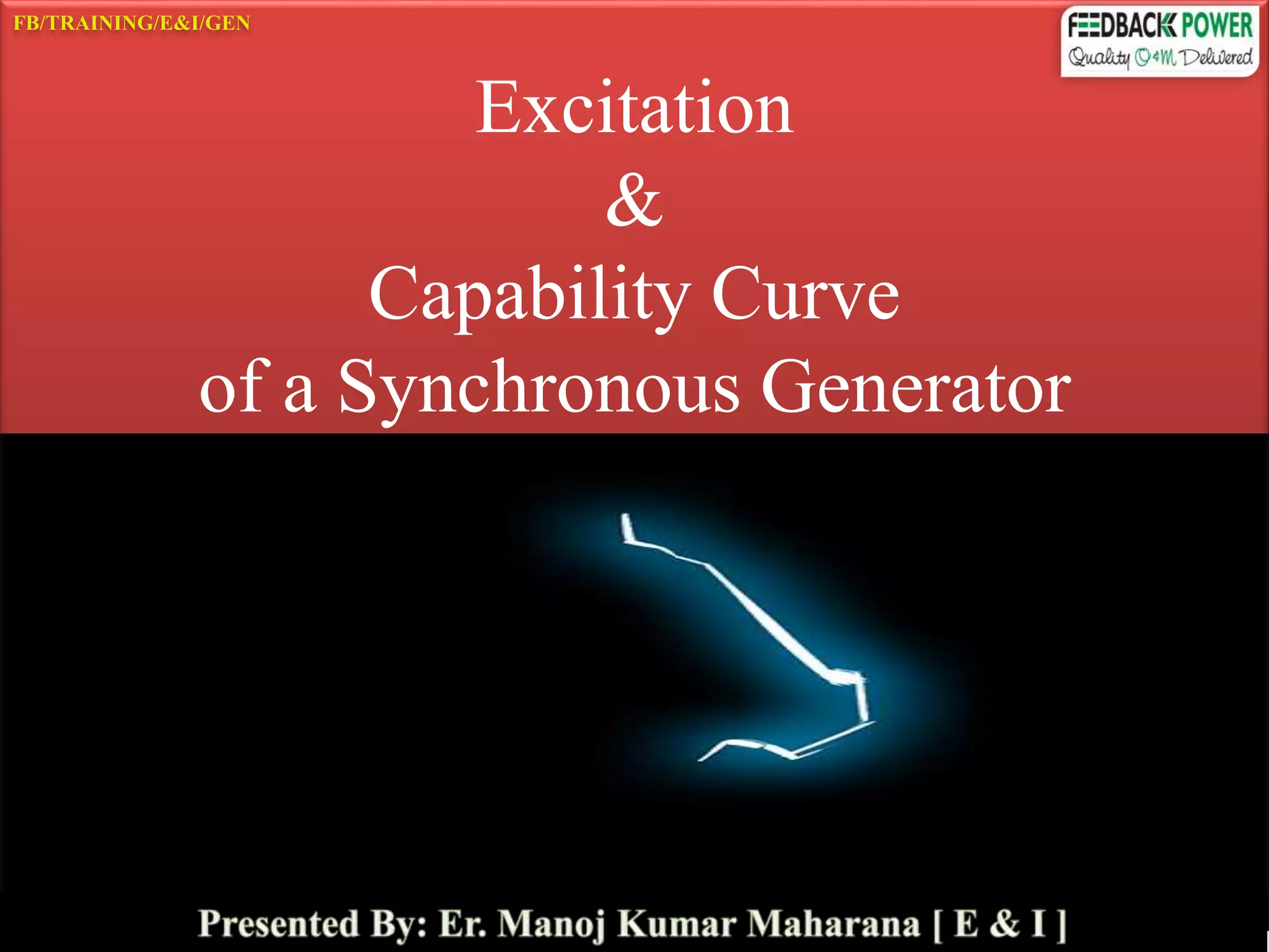 Excitation
&
Capability Curve
of a Synchronous Generator
FB/TRAINING/E&I/GEN
 