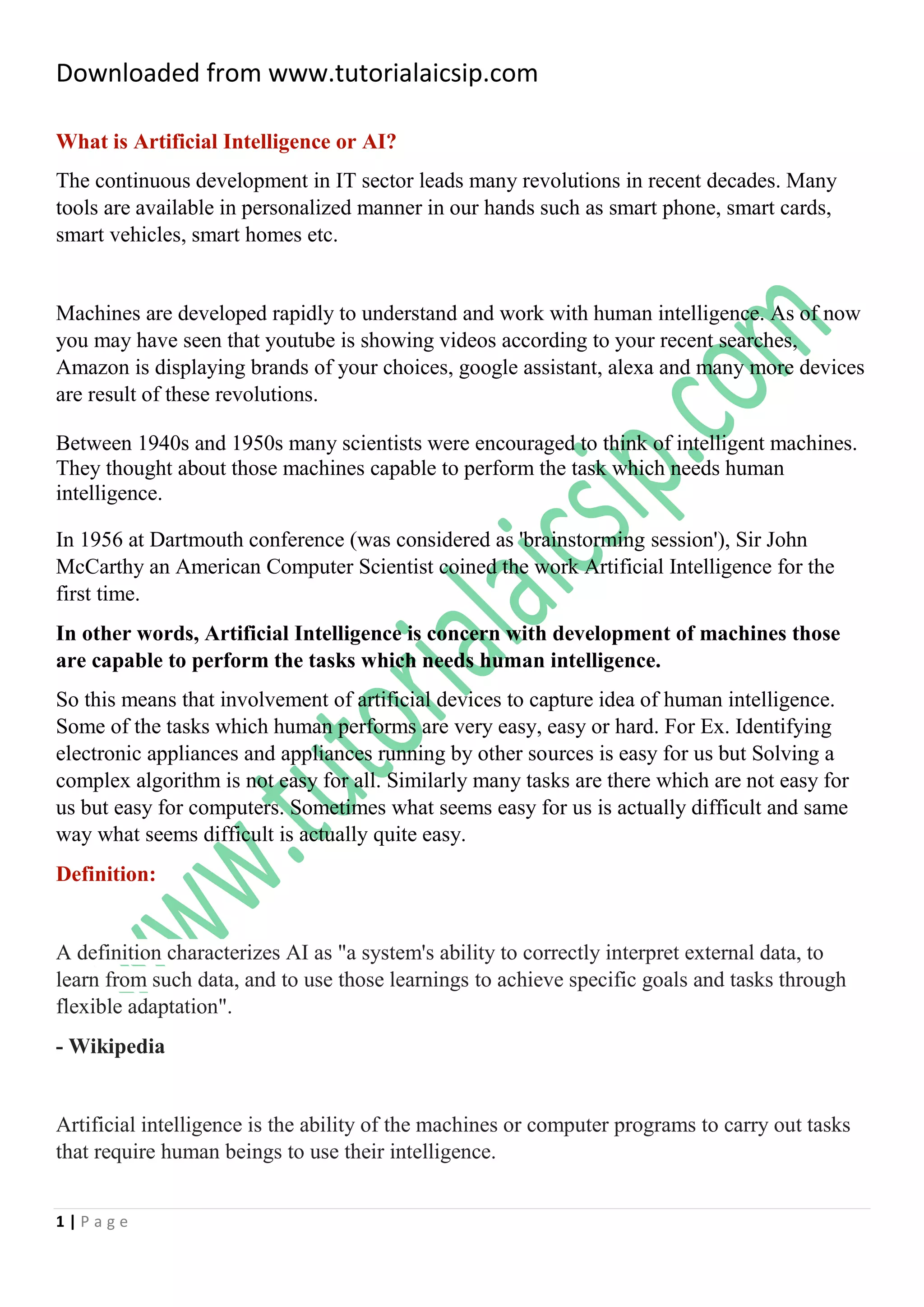 Excite artificial intelligence class 9 pdf