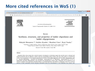 More cited references in WoS (1)
40
 