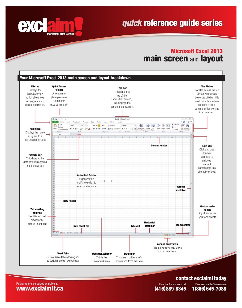 FREE Microsoft Excel 2013 Quick Reference Guide from Exclaim