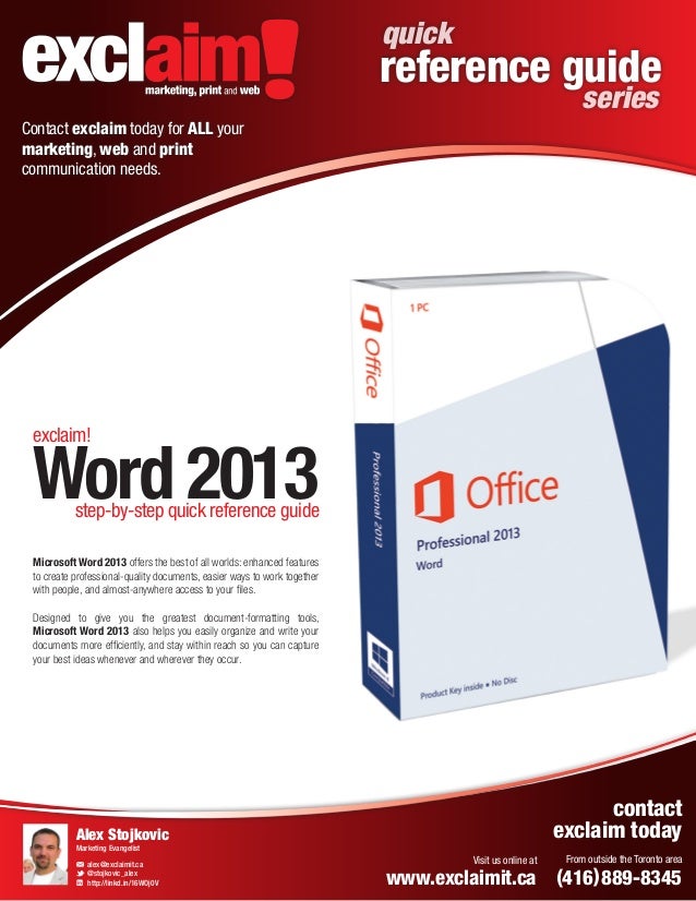 Microsoft Word Quick Reference Guide Template Free Download