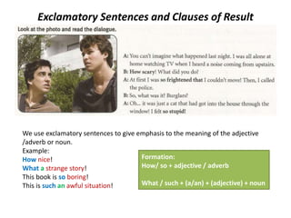 Exclamatory sentences and Clauses of result | PPTX