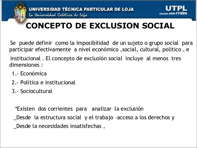 Exclusion social y calidad de vida