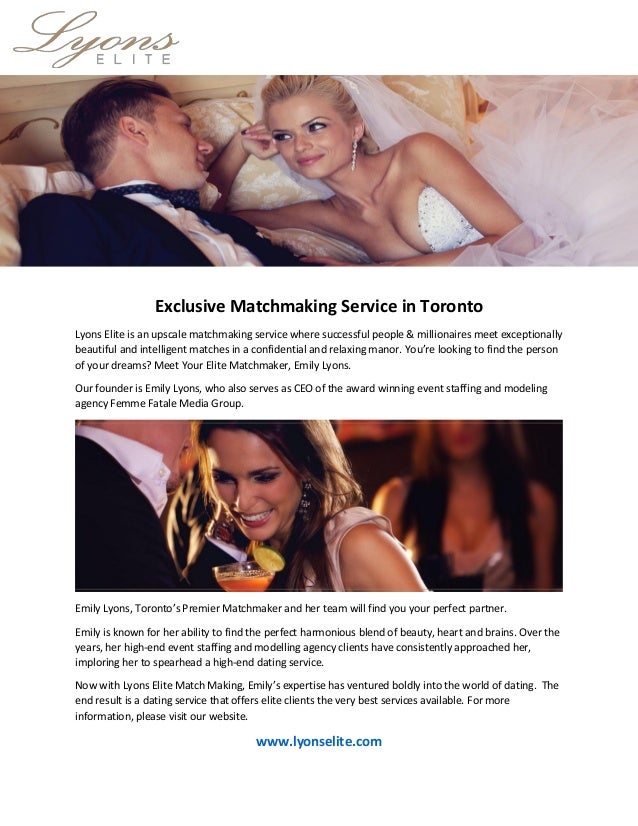 Toronto elite dating service Elite dating