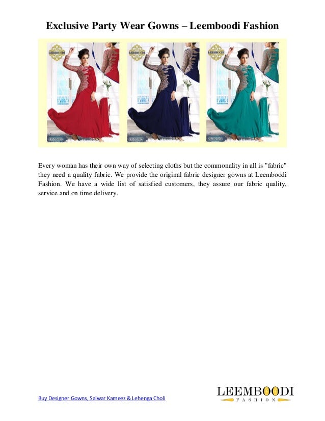 Designer Gowns Online - Leemboodi Fashion