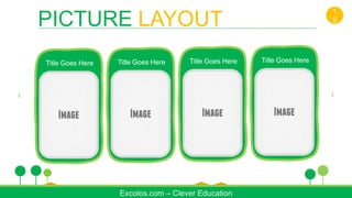 Title Goes Here Title Goes Here Title Goes Here
Excolos.com – Clever Education
PICTURE LAYOUT
1
5
Title Goes Here
 