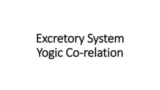 Excretory System
Yogic Co-relation
 