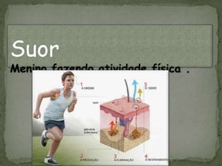 Suor
Menino fazendo atividade física .
 