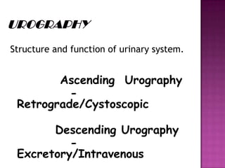 Excretory urography | PPTX