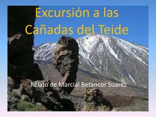 Excursión a las
Cañadas del Teide


Relato de Marcial Betancor Suárez
 