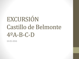 EXCURSIÓN
Castillo de Belmonte
4ºA-B-C-D
10-05-2016
 
