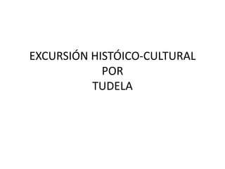 EXCURSIÓN HISTÓICO-CULTURAL POR TUDELA 