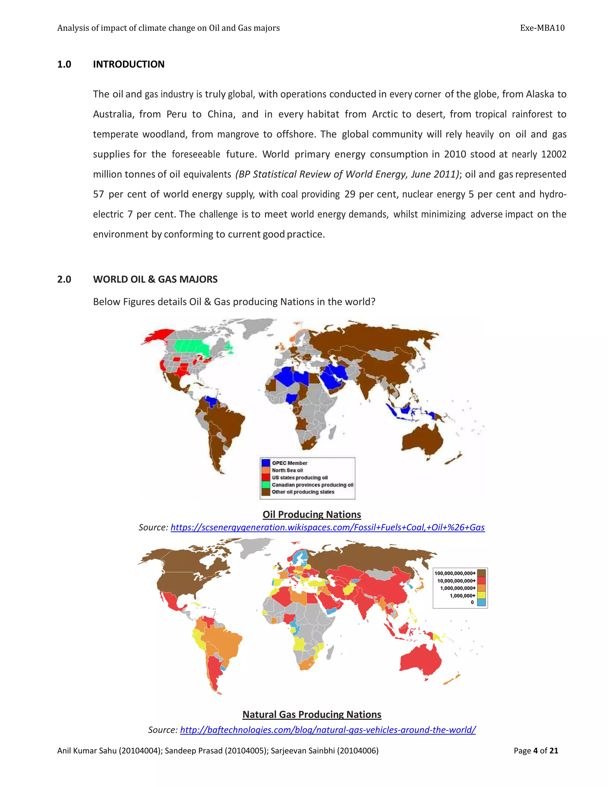 Analysis of environmental impact on oil & gas company | PDF