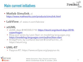 Main current initiatives
• Matlab Simulink, cf.
https://www.mathworks.com/products/simulink.html
• LabView, cf. www.ni.com...