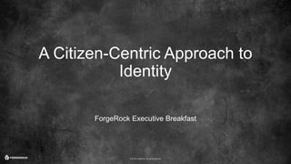 © 2016 ForgeRock. All rights reserved.
A Citizen-Centric Approach to
Identity
ForgeRock Executive Breakfast
 
