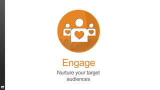 Nurture your target
audiences
Engage
 
