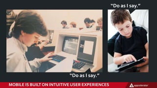 “Do as I say.”
“Do as I say.”
MOBILE IS BUILT ON INTUITIVE USER EXPERIENCES
 