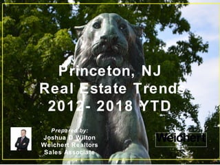 Princeton, NJ
Real Estate Trends
2012- 2018 YTD
Prepared by:
Joshua D Wilton
Weichert Realtors
Sales Associate
 