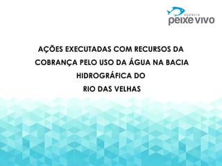 2
AÇÕES EXECUTADAS COM RECURSOS DA
COBRANÇA PELO USO DA ÁGUA NA BACIA
HIDROGRÁFICA DO
RIO DAS VELHAS
 