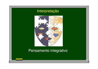 Pensamento integrativo
Interpretação
 