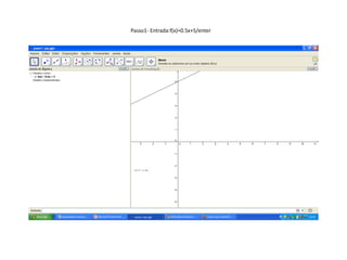 Passo1- Entrada:f(x)=0.5x+5/enter
 