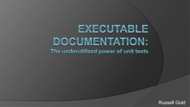 Executable documentation | PPT