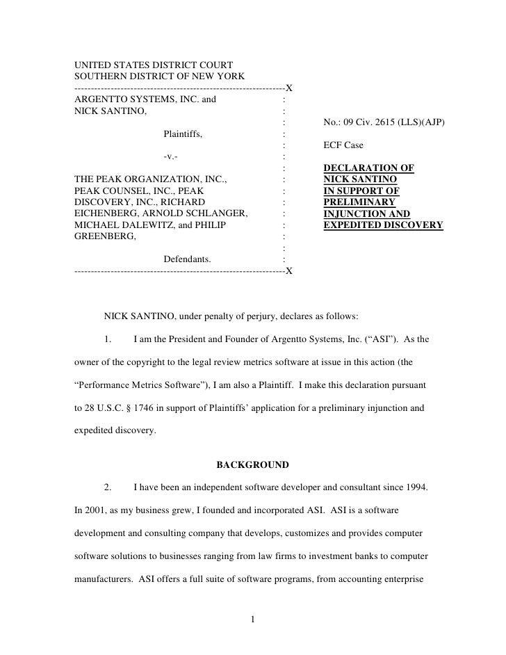 Executed Plaintiff Declaration