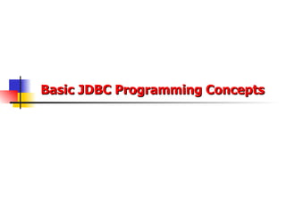 Basic JDBC Programming Concepts 