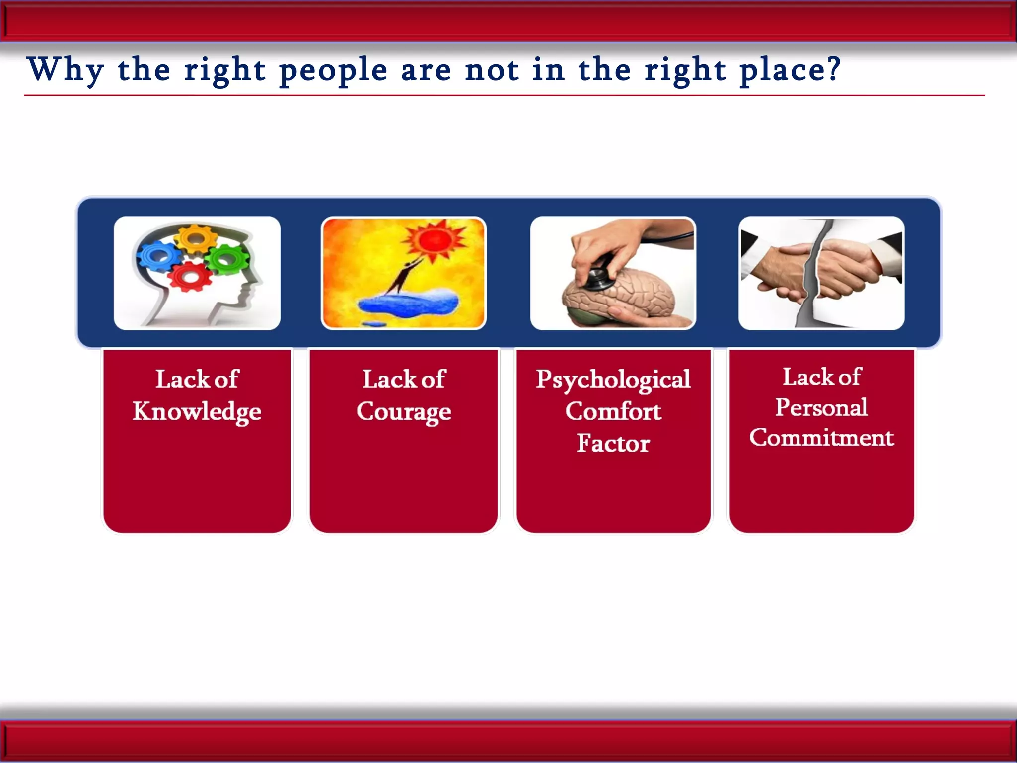 Why the right people are not in the right place? 