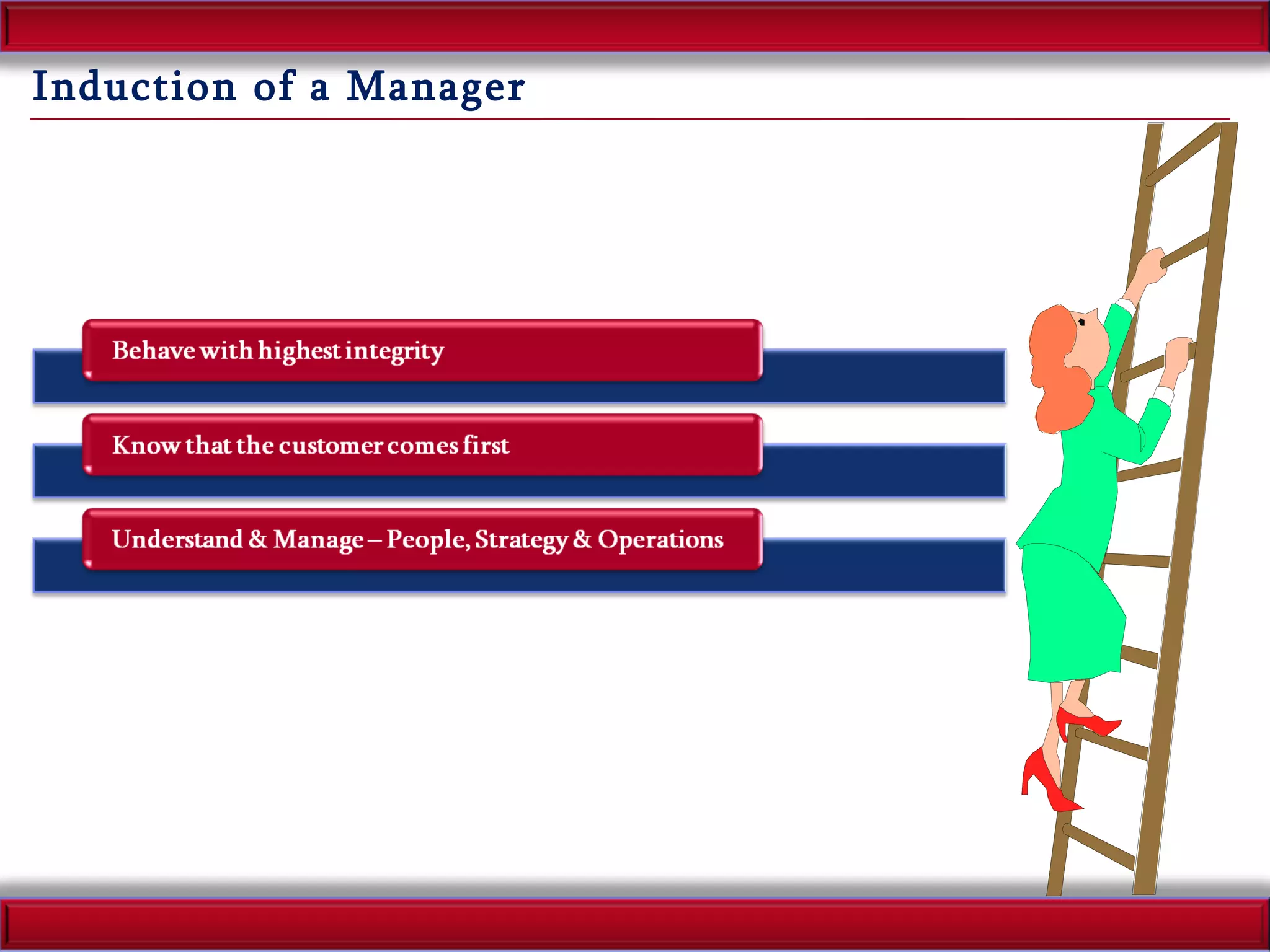 Induction of a Manager 
