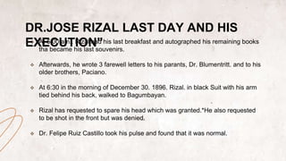 execution of Rizal, how his last day happened and the affect of his ...