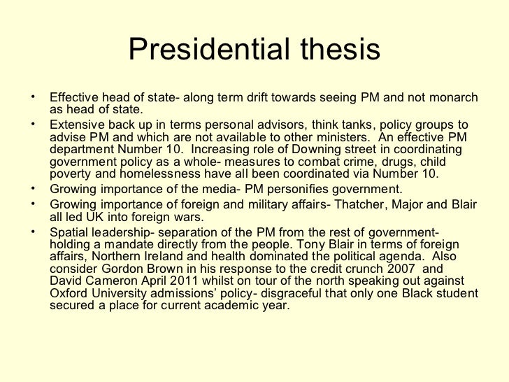 Prime ministerial government thesis