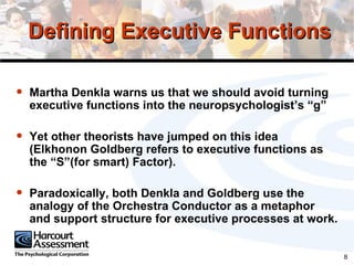 Executive Functioning Assessment in Psychoeducational Domains | PPT