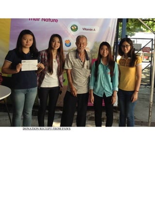 DONATION RECEIPT FROM PAWS
 