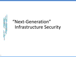 “Next-Generation”
Infrastructure Security
18
 