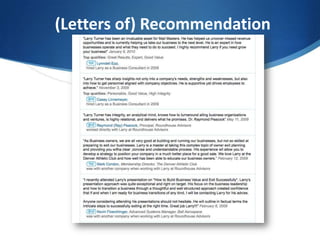 (Letters of) Recommendation