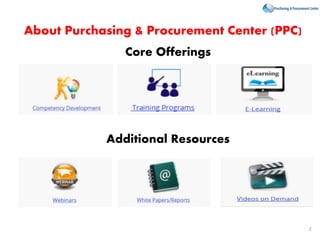 About Purchasing & Procurement Center (PPC)
Core Offerings
Additional Resources
2
 