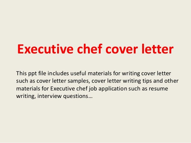 Executive Chef Cover Letter