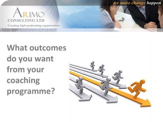What outcomes
do you want
from your
coaching
programme?
 