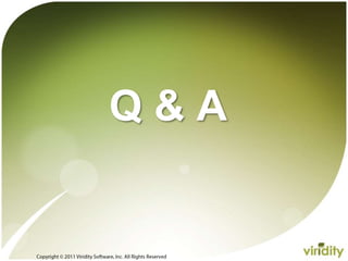 Q & ACopyright © 2011 Viridity Software, Inc. All Rights Reserved 