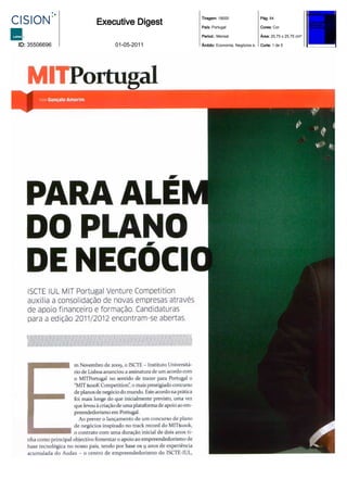 Tiragem: 19000                  Pág: 84
  A1           Executive Digest   País: Portugal                  Cores: Cor

                                  Period.: Mensal                 Área: 20,75 x 25,75 cm²

ID: 35506696       01-05-2011     Âmbito: Economia, Negócios e.   Corte: 1 de 5
 
