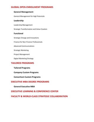 Executive Education course catalog | PDF