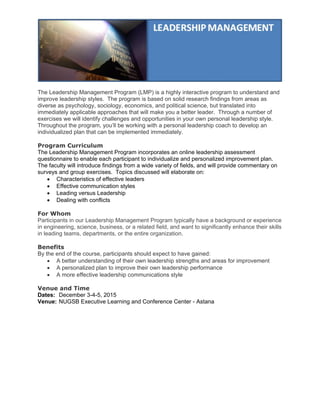 Executive Education course catalog | PDF | Business Administration ...