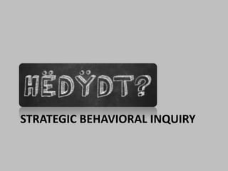 STRATEGIC BEHAVIORAL INQUIRY 
 