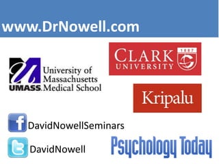 www.DrNowell.com 
DavidNowellSeminars 
DavidNowell 
 