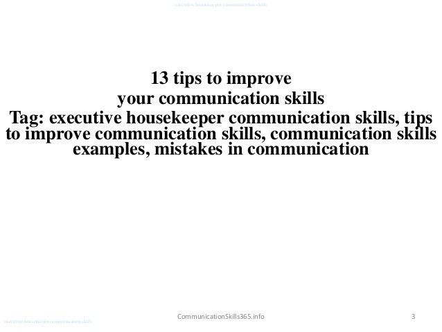 executive housekeeper communication skills pdf housekeeper skills
