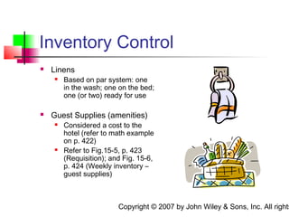 Linen Requisition Executive housekeeping chapter 15 | PPT