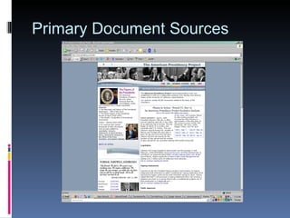 Primary Document Sources 