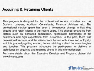 Clients Development Programme Executive Development Programs (EDP) | PPTX